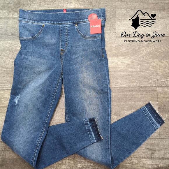 Spanx Pull On High Waist Skinny Ankle Jegging Jeans Size S - Picture 1 of 6